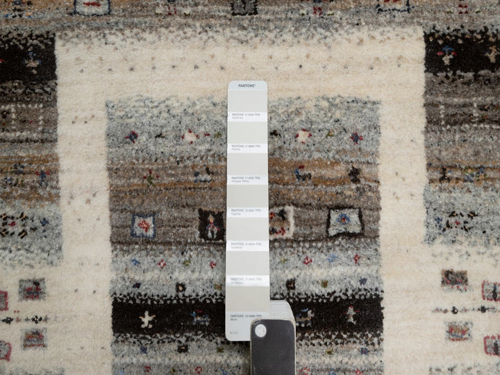 1'11" x 2'11" New Hand Knotted Ivory Wool Rectangle Oriental Rug - MOA10291325