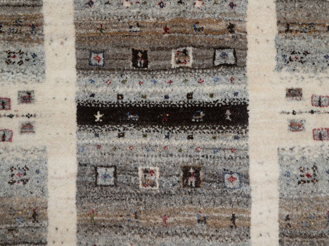 1'11" x 2'11" New Hand Knotted Ivory Wool Rectangle Oriental Rug - MOA10291325