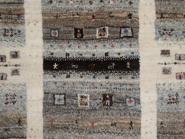 1'11" x 2'11" New Hand Knotted Ivory Wool Rectangle Oriental Rug - MOA10291325