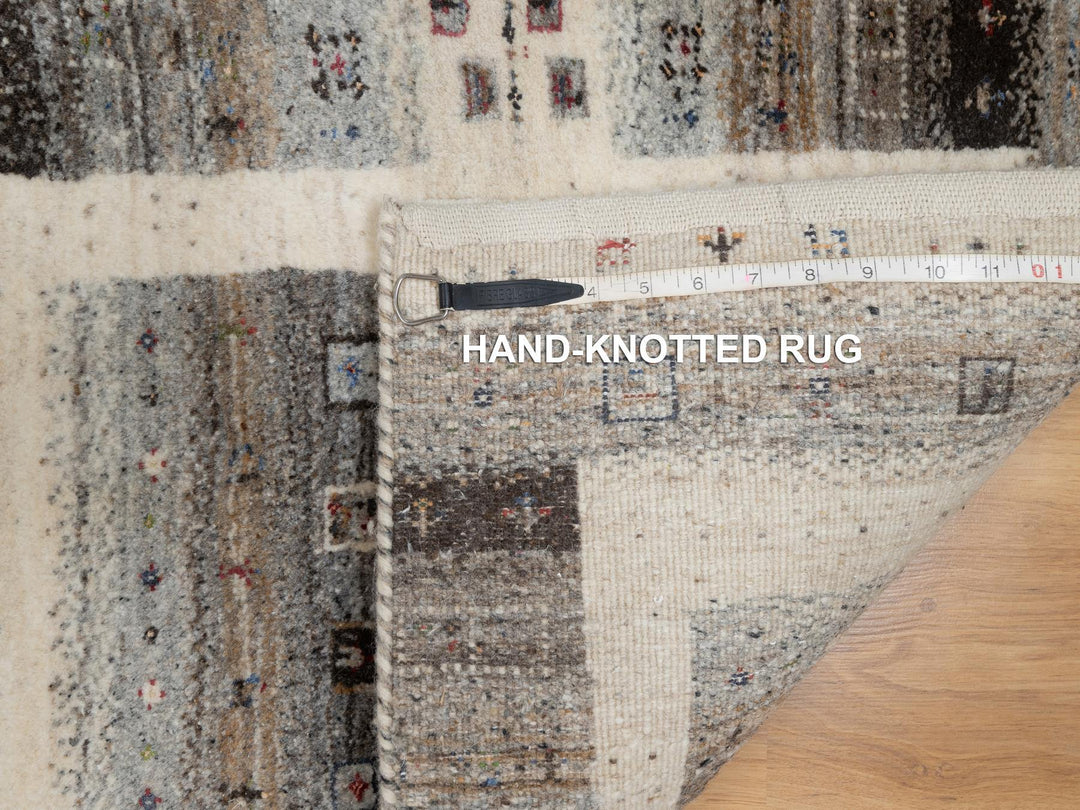 1'11" x 2'11" New Hand Knotted Ivory Wool Rectangle Oriental Rug - MOA10291325