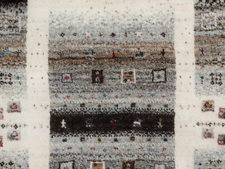 1'11" x 3'0" New Hand Knotted Ivory Wool Rectangle Oriental Rug - MOA10291326