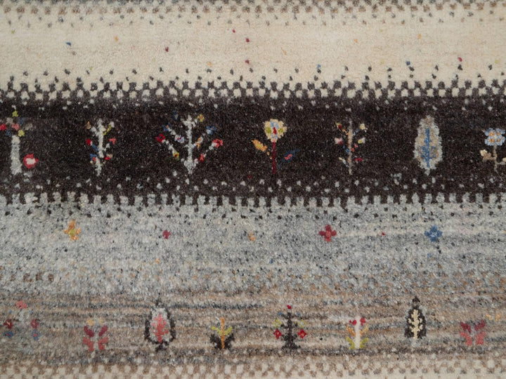 1'11" x 3'1" New Hand Knotted Ivory Wool Rectangle Oriental Rug - MOA10291327
