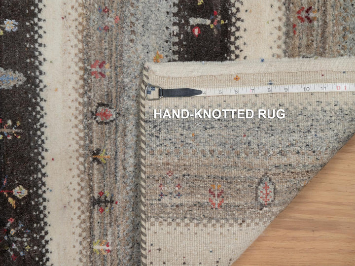 1'11" x 3'1" New Hand Knotted Ivory Wool Rectangle Oriental Rug - MOA10291327