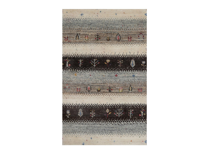 2'0" x 3'1" New Hand Knotted Ivory Wool Rectangle Oriental Rug - MOA10291328