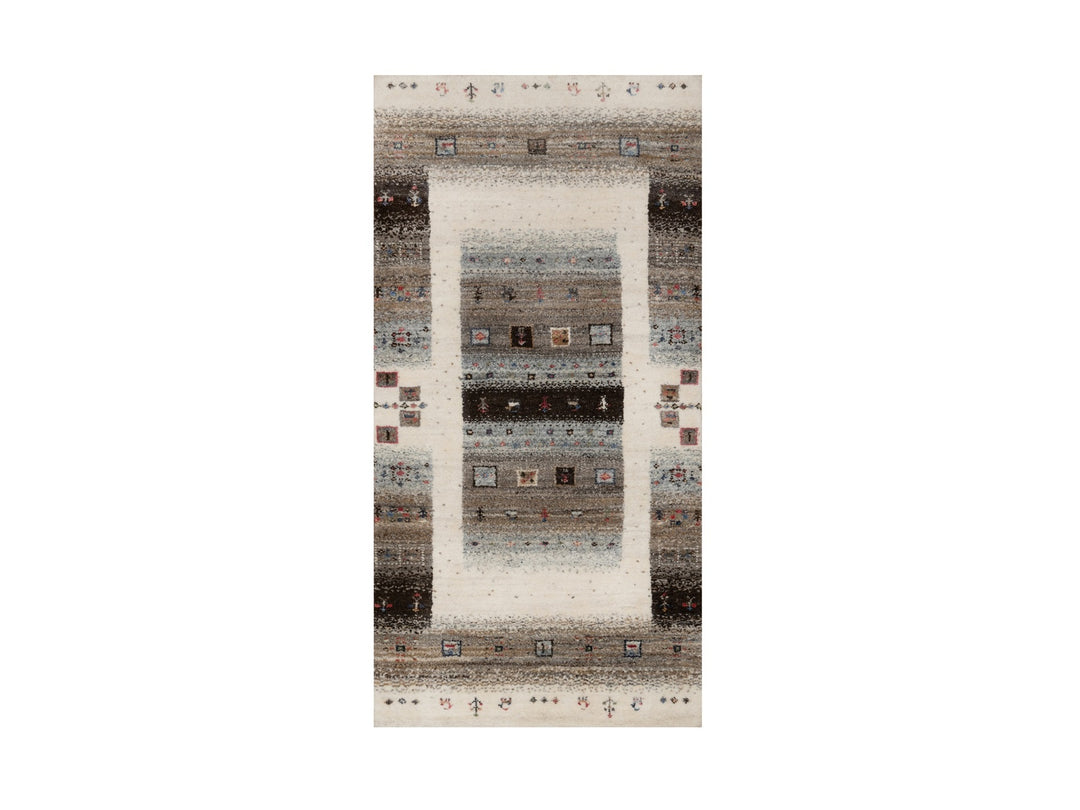 2'3" x 4'6" New Hand Knotted Ivory Wool Rectangle Oriental Rug - MOA10291330