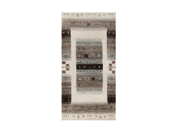 2'3" x 4'6" New Hand Knotted Ivory Wool Rectangle Oriental Rug - MOA10291330