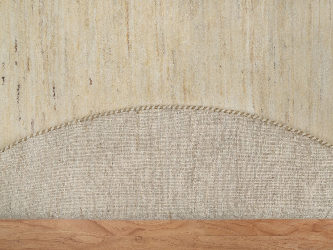 4'11" x 4'11" New Hand Knotted Ivory Wool Round Oriental Rug - MOA10291336