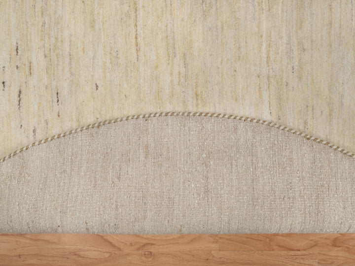 4'11" x 4'11" New Hand Knotted Ivory Wool Round Oriental Rug - MOA10291336