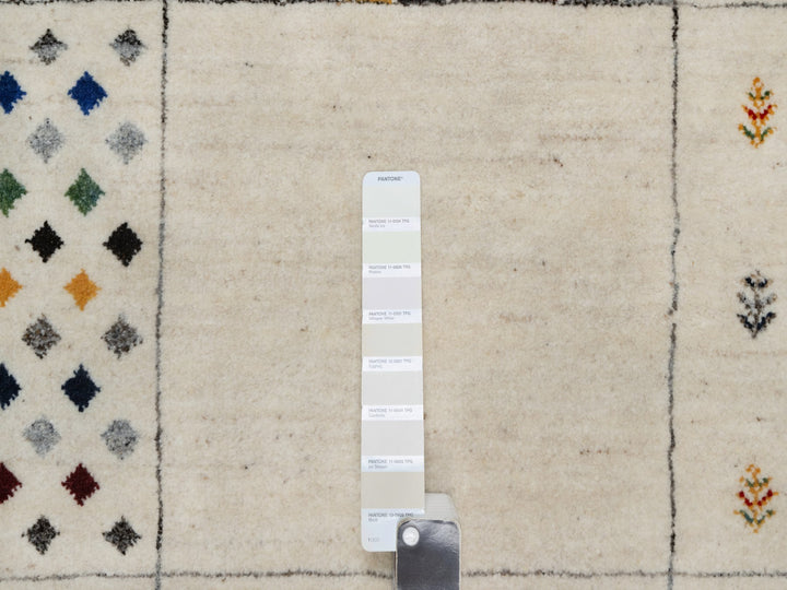 8'3" x 10'2" New Hand Knotted Ivory Wool Rectangle Oriental Rug - MOA10291338