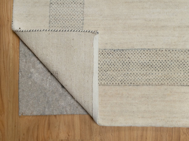 8'1" x 10'0" New Hand Knotted Ivory Wool Rectangle Oriental Rug - MOA10291342