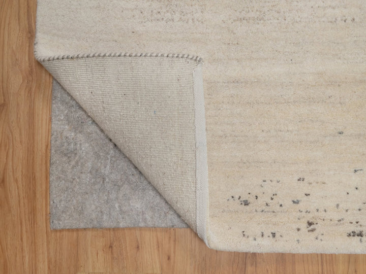 8'2" x 10'0" New Hand Knotted Ivory Wool Rectangle Oriental Rug - MOA10291344