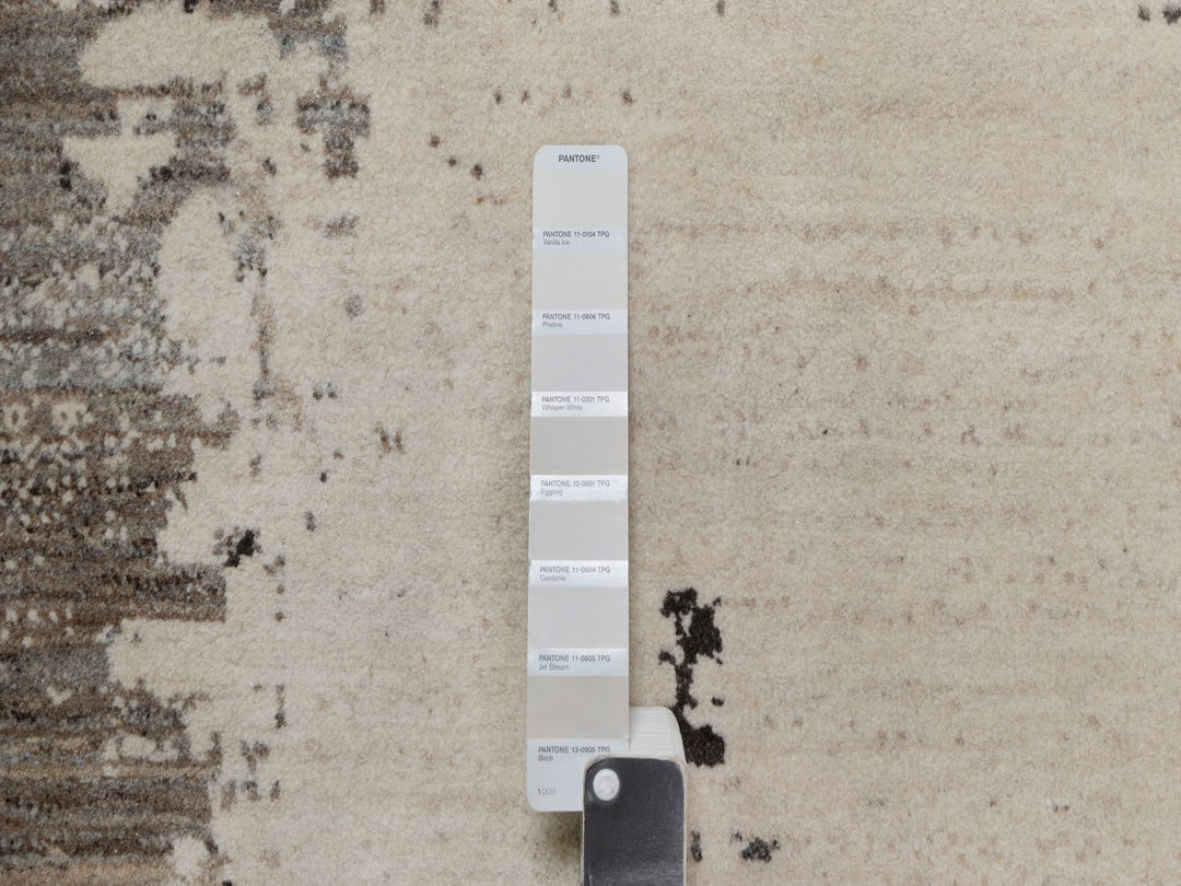 8'2" x 10'0" New Hand Knotted Ivory Wool Rectangle Oriental Rug - MOA10291344