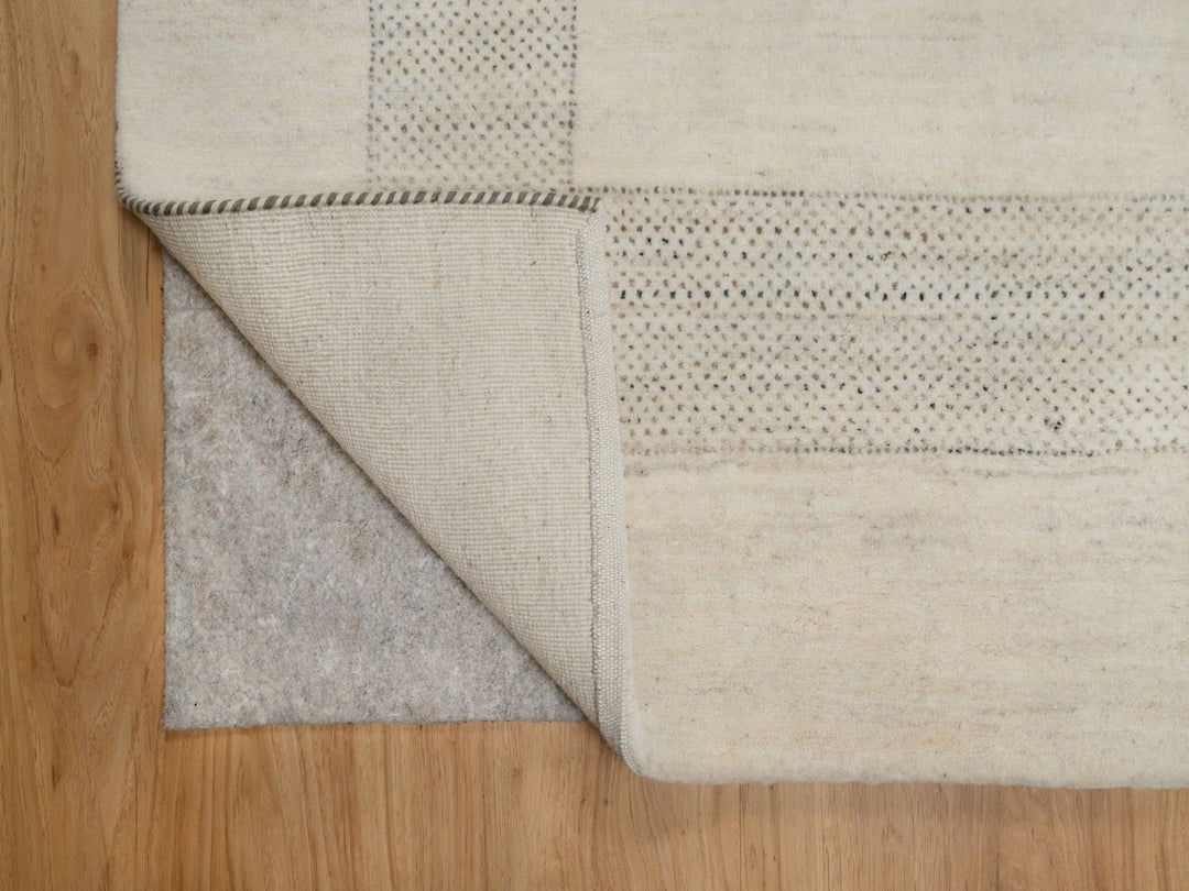 8'1" x 10'0" New Hand Knotted Ivory Wool Rectangle Oriental Rug - MOA10291345
