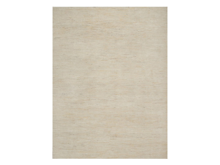8'10" x 11'8" New Hand Knotted Ivory Wool Rectangle Oriental Rug - MOA10291346