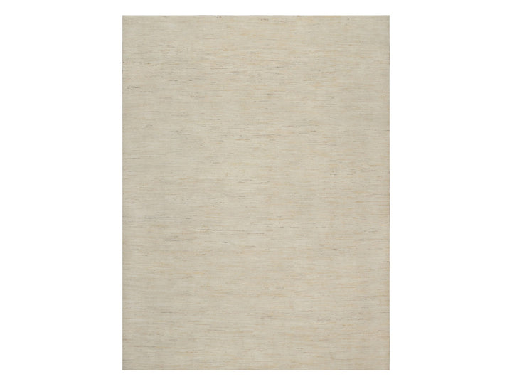 8'10" x 11'8" New Hand Knotted Ivory Wool Rectangle Oriental Rug - MOA10291347