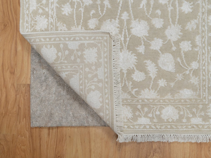 2'8" x 10'3" New Hand Knotted Brown Wool & Silk Runner Oriental Rug - MOA10291357