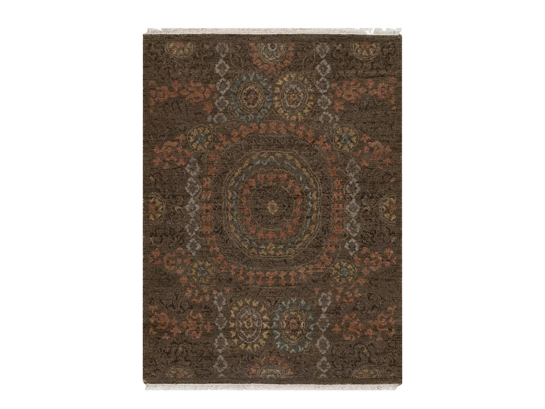 2'11" x 4'0" New Hand Knotted Brown Wool Rectangle Oriental Rug - MOA10291358
