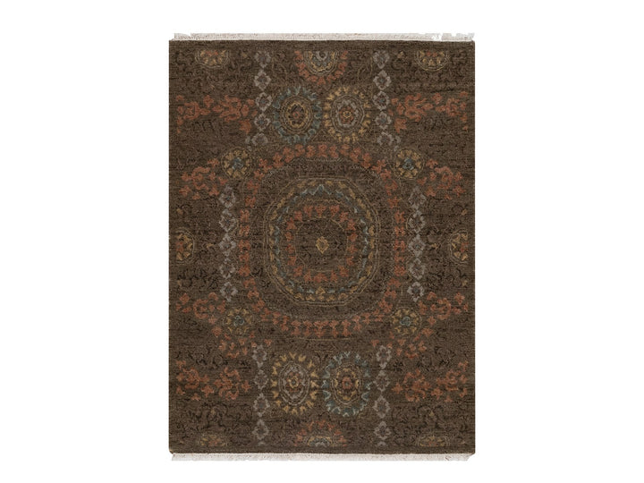 2'11" x 4'0" New Hand Knotted Brown Wool Rectangle Oriental Rug - MOA10291358