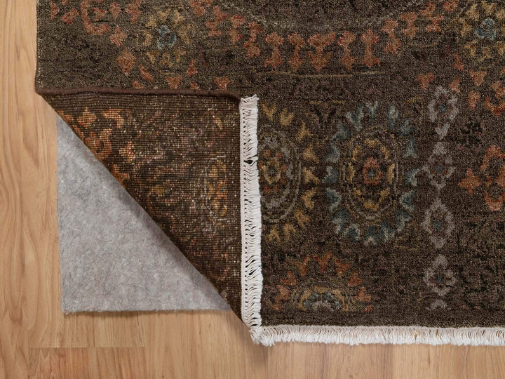 2'11" x 4'0" New Hand Knotted Brown Wool Rectangle Oriental Rug - MOA10291358