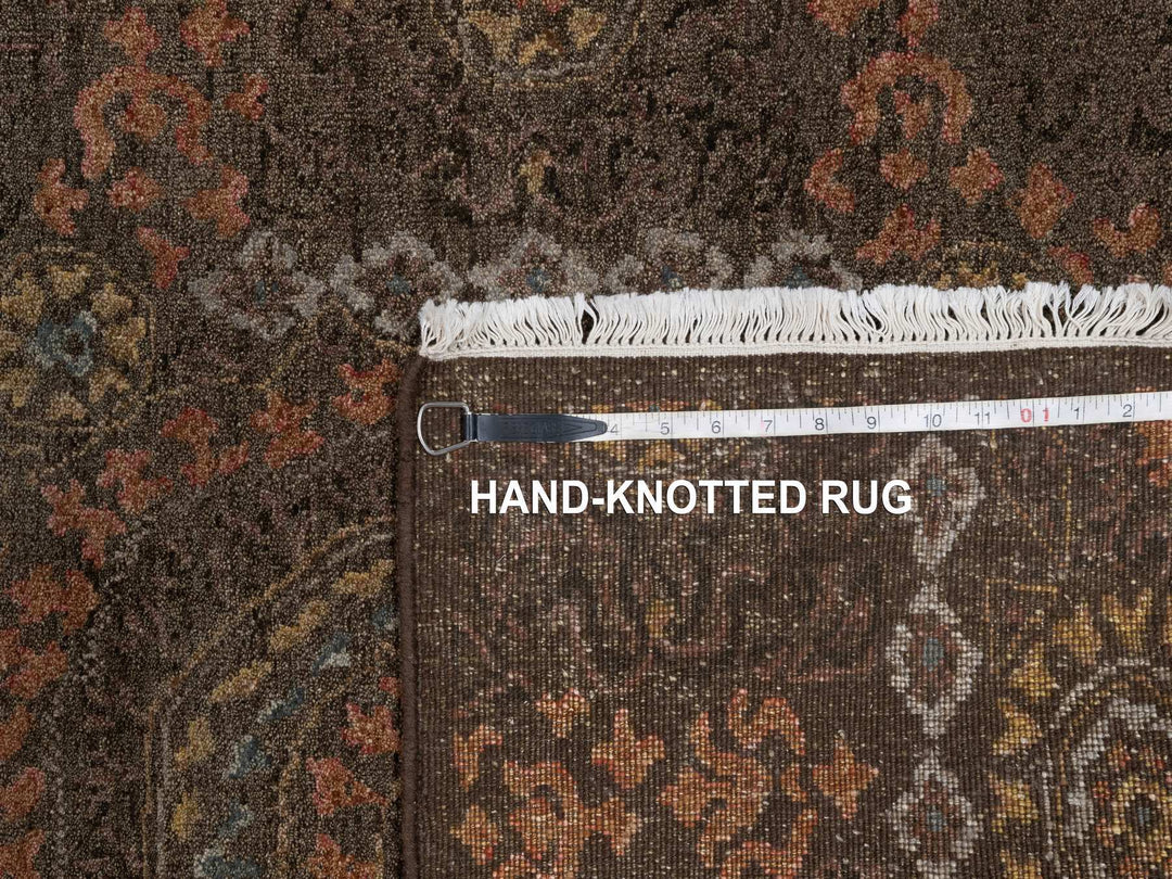 2'11" x 4'0" New Hand Knotted Brown Wool Rectangle Oriental Rug - MOA10291358