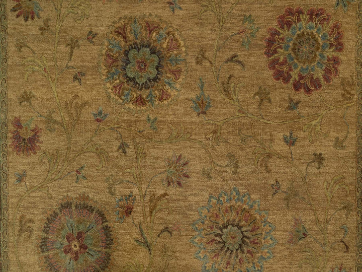 5'5" x 5'10" New Hand Knotted Brown Wool Square Oriental Rug - MOA10291361