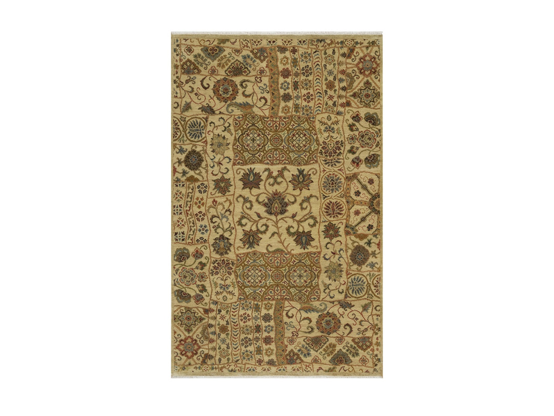 5'0" x 8'2" New Hand Knotted Brown Wool Rectangle Oriental Rug - MOA10291362