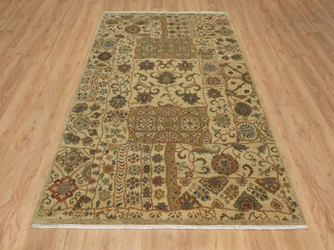 5'0" x 8'2" New Hand Knotted Brown Wool Rectangle Oriental Rug - MOA10291362