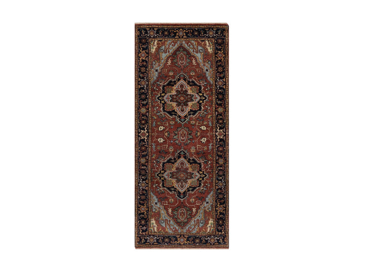2'7" x 6'1" New Hand Knotted Red Wool Runner Oriental Rug - MOA10291368
