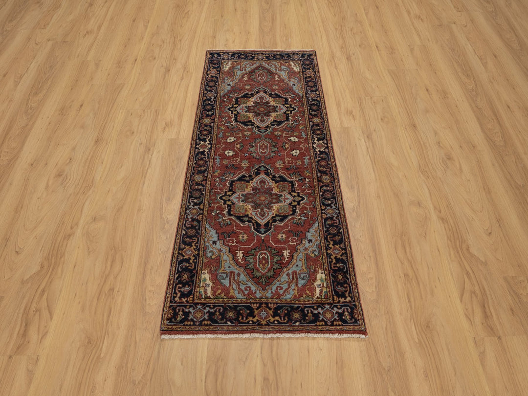 2'7" x 6'1" New Hand Knotted Red Wool Runner Oriental Rug - MOA10291368