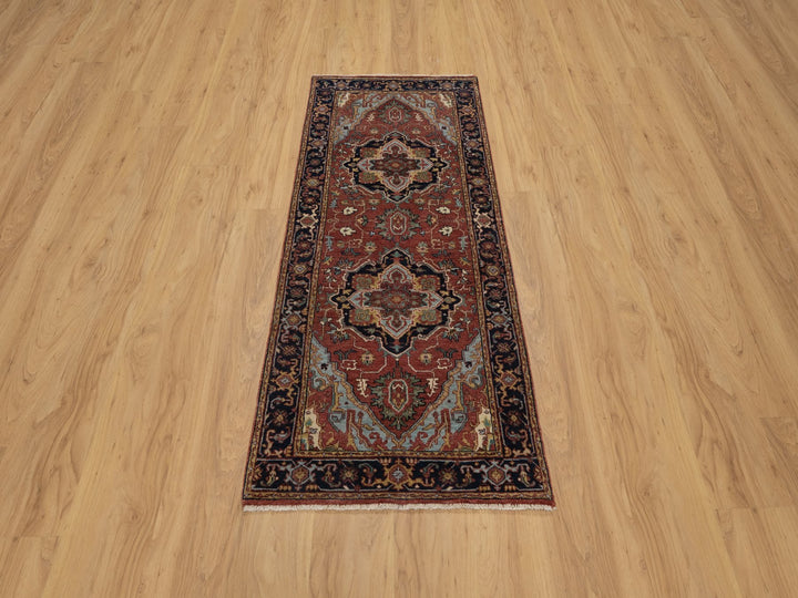 2'7" x 6'1" New Hand Knotted Red Wool Runner Oriental Rug - MOA10291368