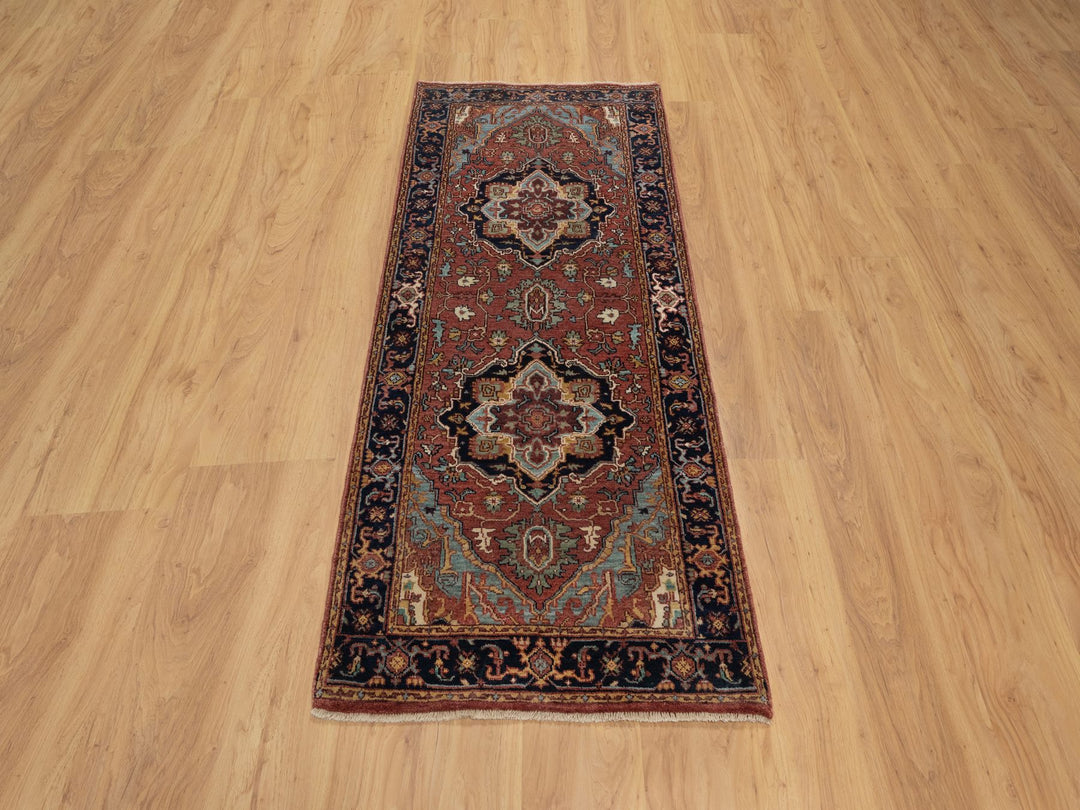 2'7" x 6'1" New Hand Knotted Red Wool Runner Oriental Rug - MOA10291370