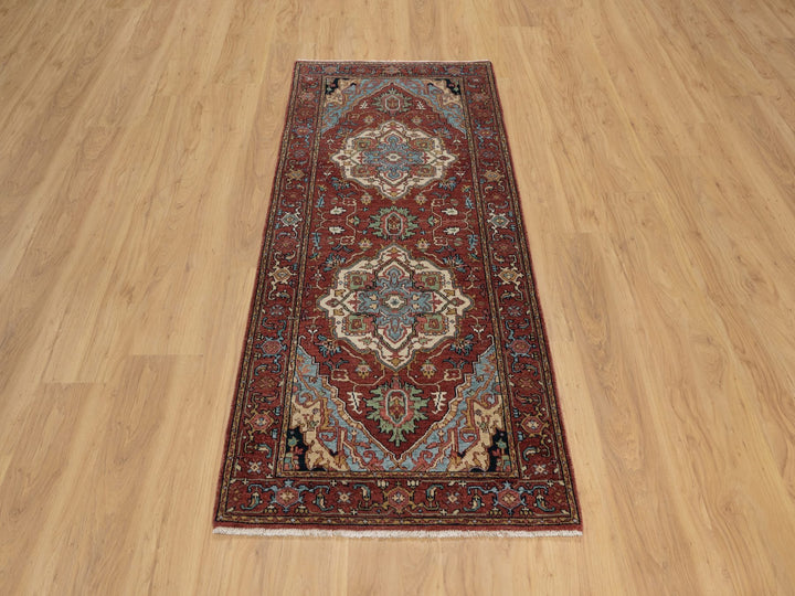 2'8" x 6'2" New Hand Knotted Red Wool Runner Oriental Rug - MOA10291371