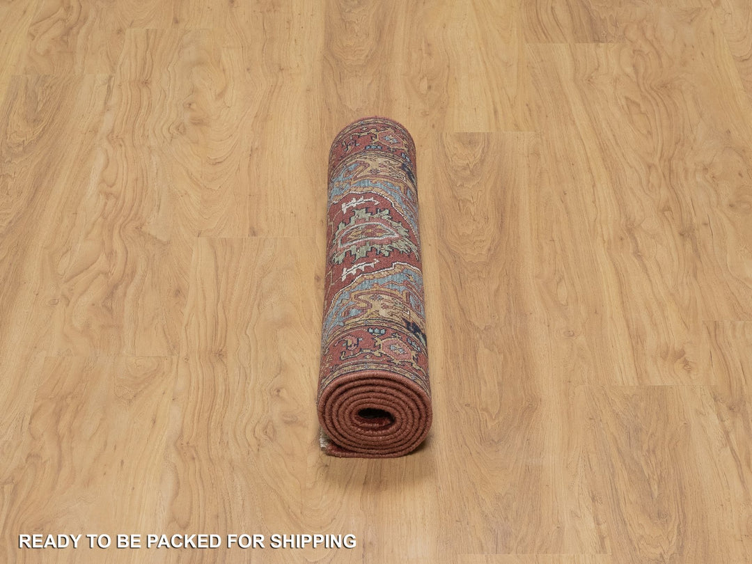 2'8" x 6'2" New Hand Knotted Red Wool Runner Oriental Rug - MOA10291371