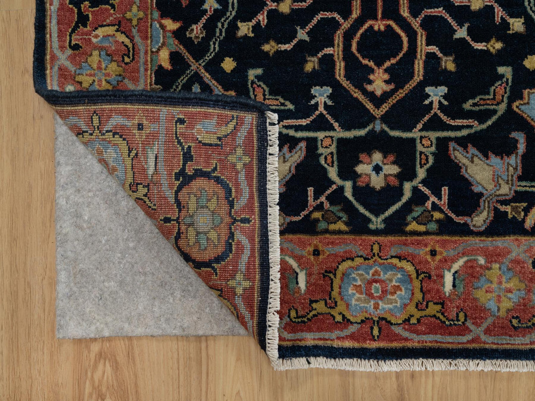 3'3" x 5'3" New Hand Knotted Blue Wool Rectangle Oriental Rug - MOA10291373