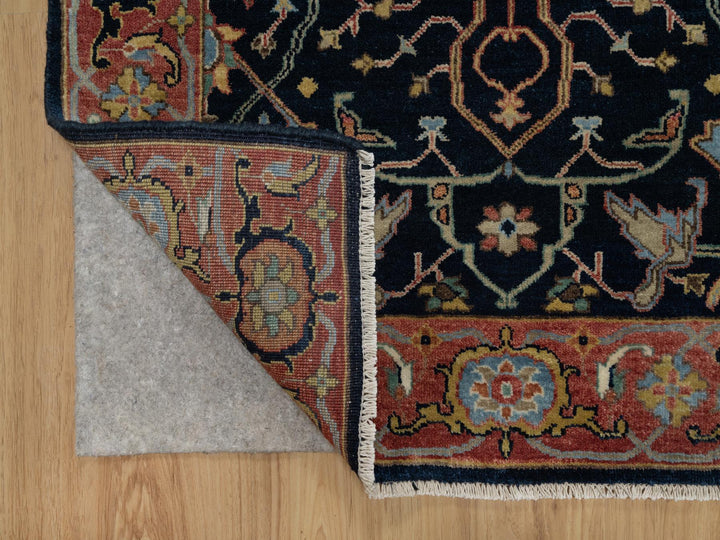 3'3" x 5'3" New Hand Knotted Blue Wool Rectangle Oriental Rug - MOA10291373