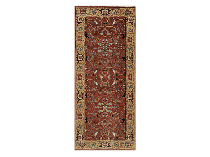 2'6" x 6'1" New Hand Knotted Red Wool Runner Oriental Rug - MOA10291374