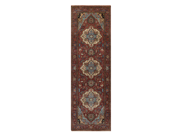 2'7" x 8'2" New Hand Knotted Red Wool Runner Oriental Rug - MOA10291380