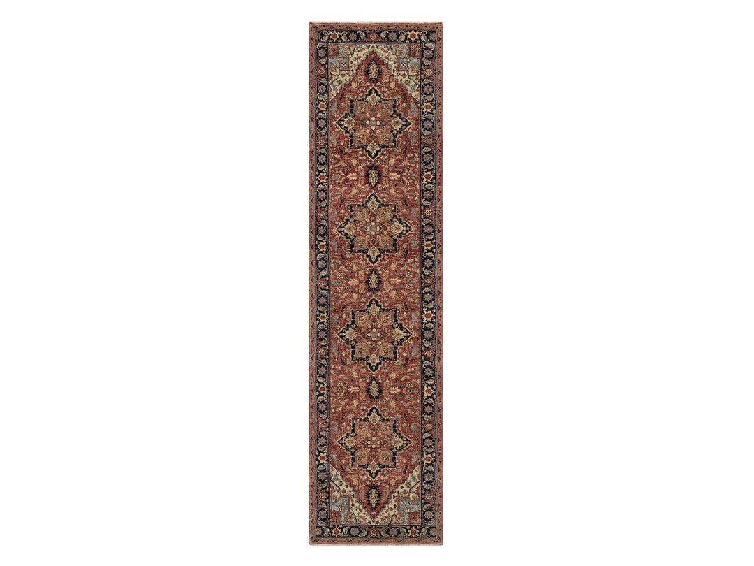 2'7" x 10'2" New Hand Knotted Red Wool Runner Oriental Rug - MOA10291383