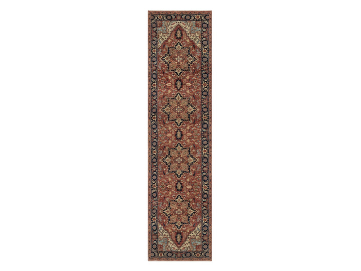 2'7" x 10'2" New Hand Knotted Red Wool Runner Oriental Rug - MOA10291383
