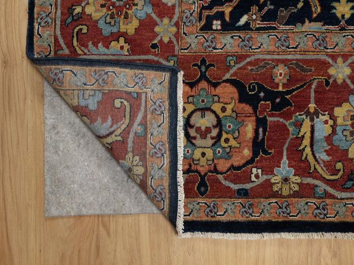 8'11" x 12'2" New Hand Knotted Blue Wool Rectangle Oriental Rug - MOA10291385