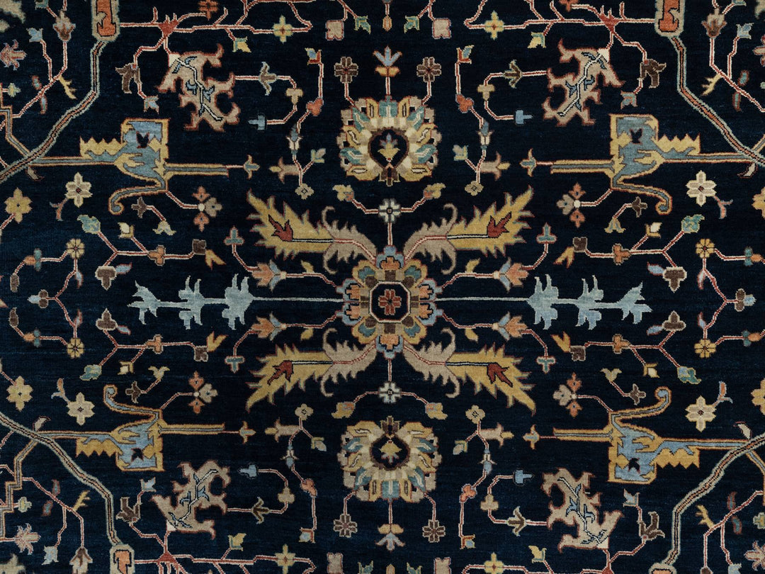 8'11" x 12'2" New Hand Knotted Blue Wool Rectangle Oriental Rug - MOA10291385