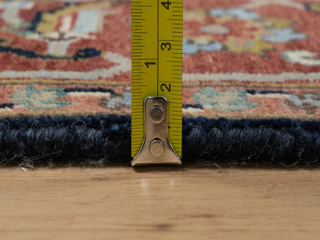 4'2" x 12'2" New Hand Knotted Blue Wool Runner Oriental Rug - MOA10291386
