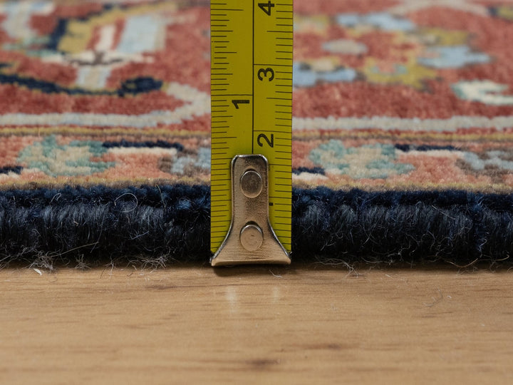 4'2" x 12'2" New Hand Knotted Blue Wool Runner Oriental Rug - MOA10291386