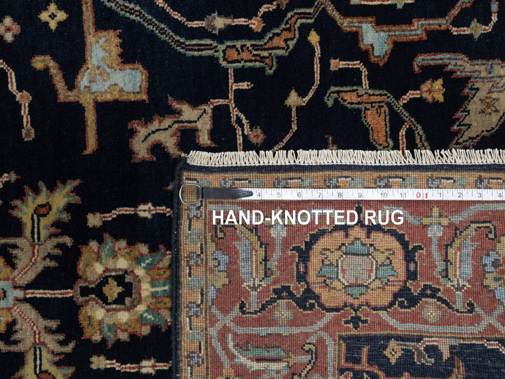 4'2" x 12'2" New Hand Knotted Blue Wool Runner Oriental Rug - MOA10291386