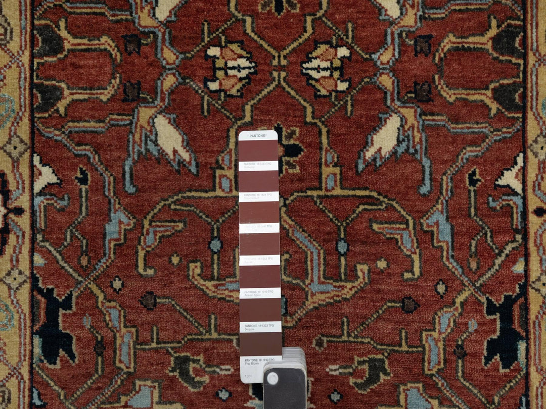 2'8" x 14'1" New Hand Knotted Red Wool Runner Oriental Rug - MOA10291387