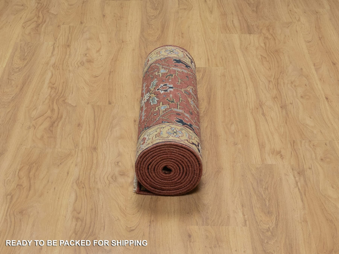 2'8" x 14'1" New Hand Knotted Red Wool Runner Oriental Rug - MOA10291387
