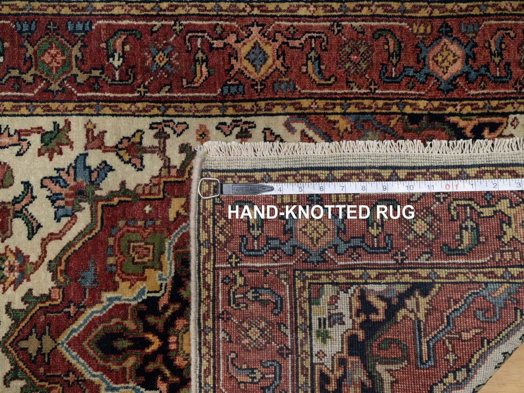 2'8" x 14'3" New Hand Knotted Ivory Wool Runner Oriental Rug - MOA10291388