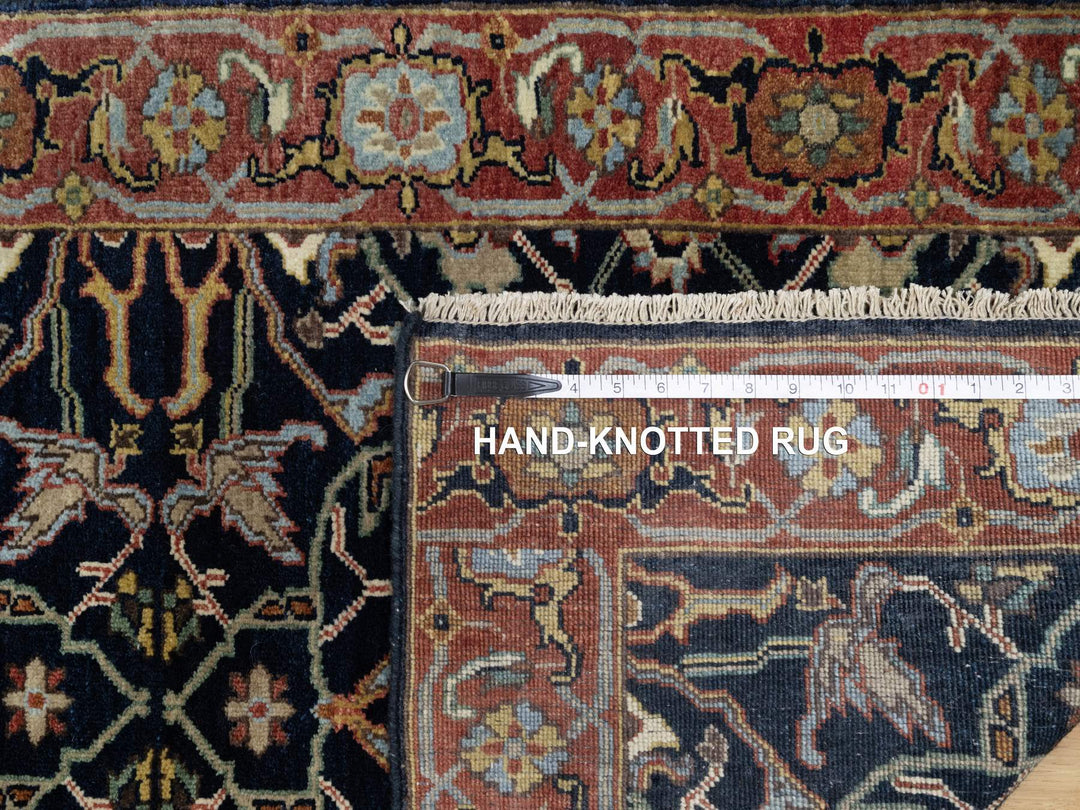 2'7" x 18'1" New Hand Knotted Blue Wool Runner Oriental Rug - MOA10291390