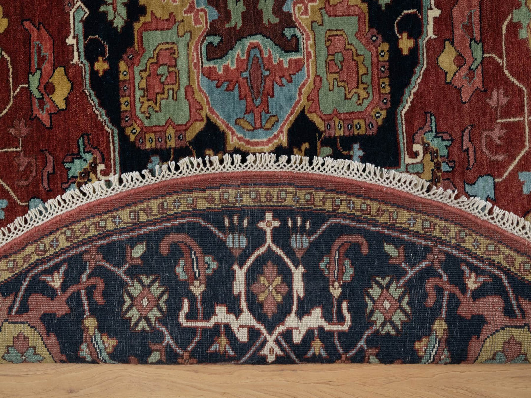 6'2" x 6'2" New Hand Knotted Red Wool Round Oriental Rug - MOA10291392
