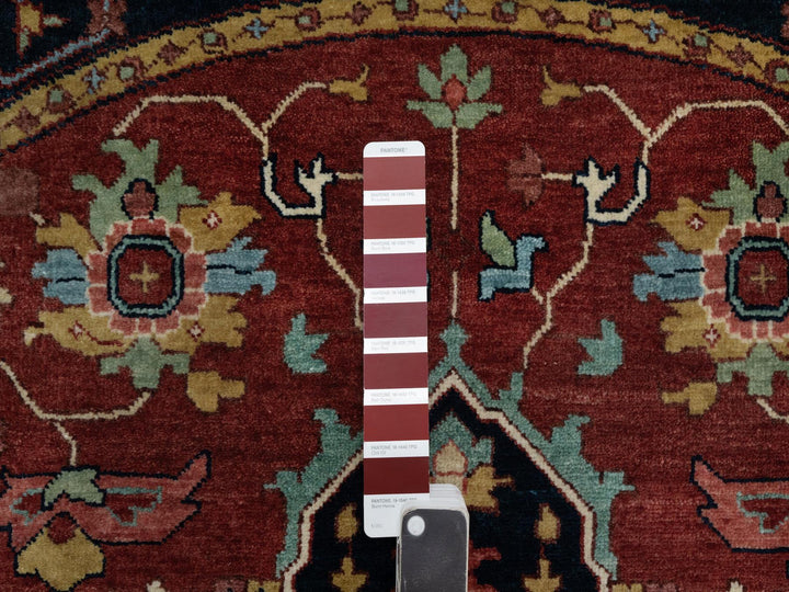 6'2" x 6'2" New Hand Knotted Red Wool Round Oriental Rug - MOA10291392